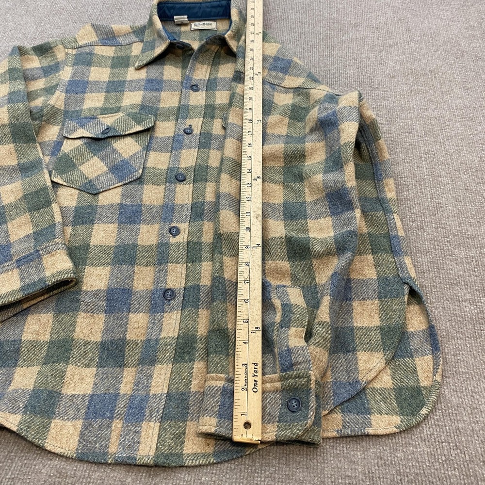 Vintage L.L. Bean Shirt Men Large Multicolor Plaid Wool Flannel USA Made 80s 90s - Picture 6 of 11
